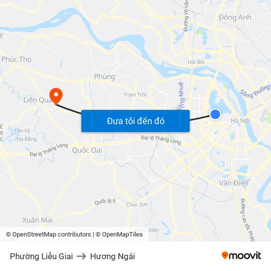 Phường Liễu Giai to Hương Ngải map