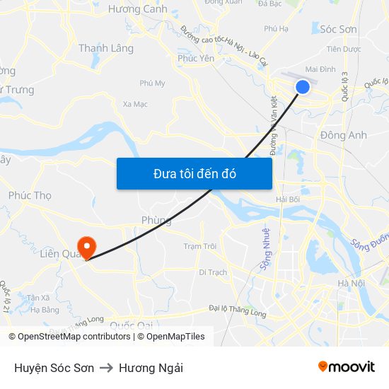 Huyện Sóc Sơn to Hương Ngải map
