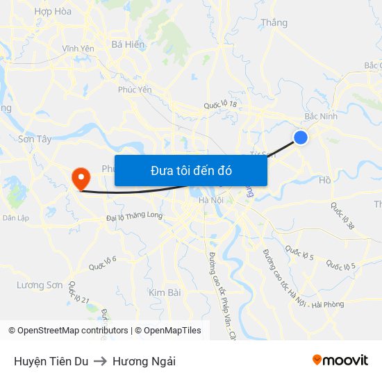 Huyện Tiên Du to Hương Ngải map