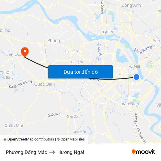 Phường Đống Mác to Hương Ngải map