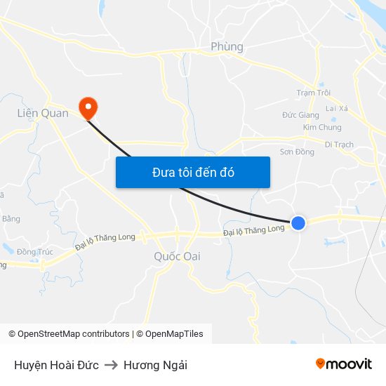 Huyện Hoài Đức to Hương Ngải map