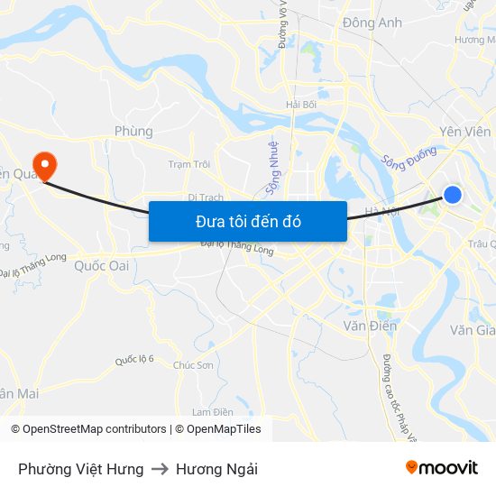 Phường Việt Hưng to Hương Ngải map