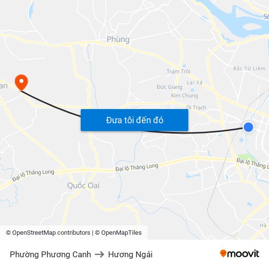 Phường Phương Canh to Hương Ngải map