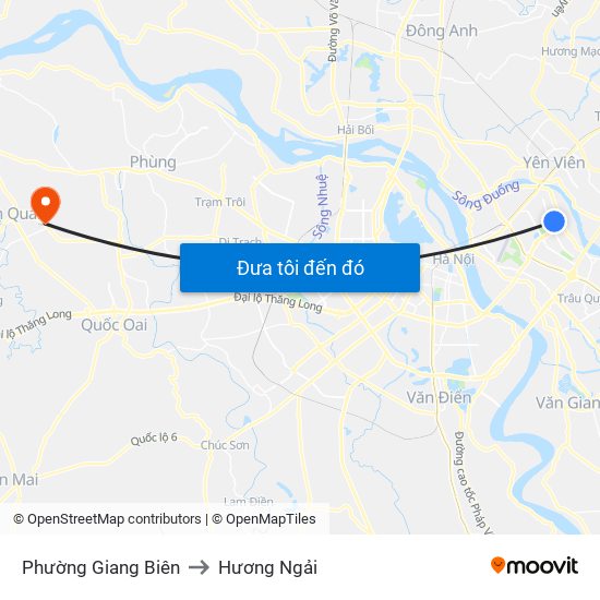 Phường Giang Biên to Hương Ngải map