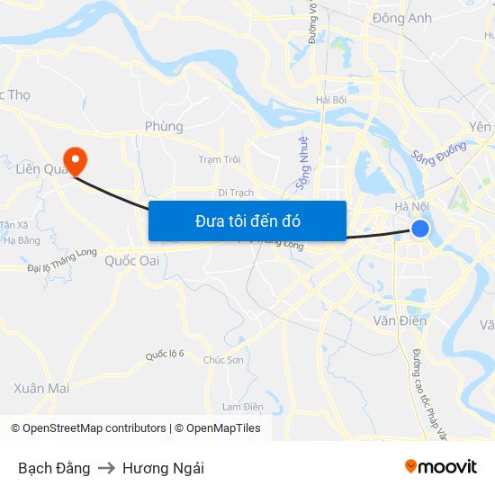 Bạch Đằng to Hương Ngải map