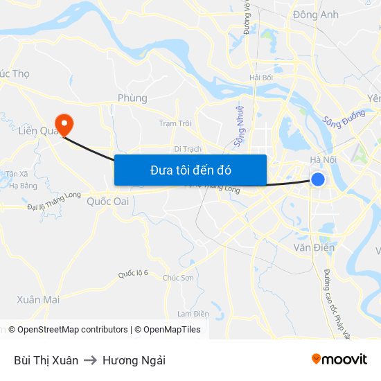 Bùi Thị Xuân to Hương Ngải map