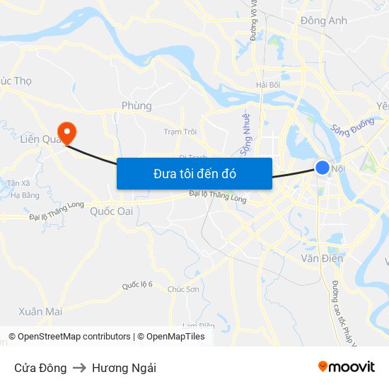 Cửa Đông to Hương Ngải map