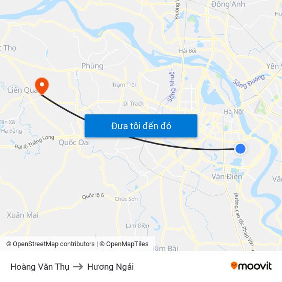 Hoàng Văn Thụ to Hương Ngải map