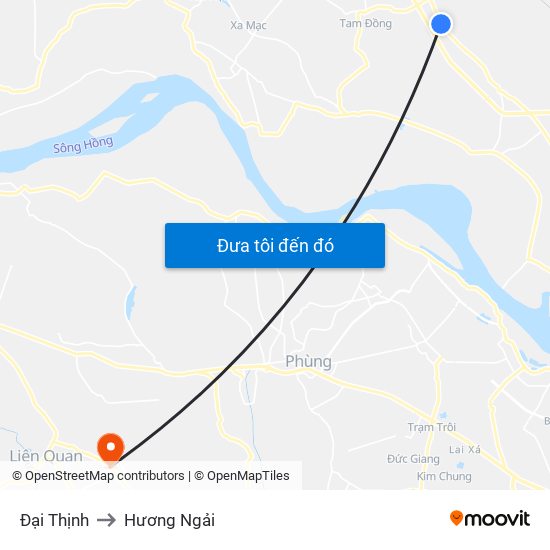 Đại Thịnh to Hương Ngải map