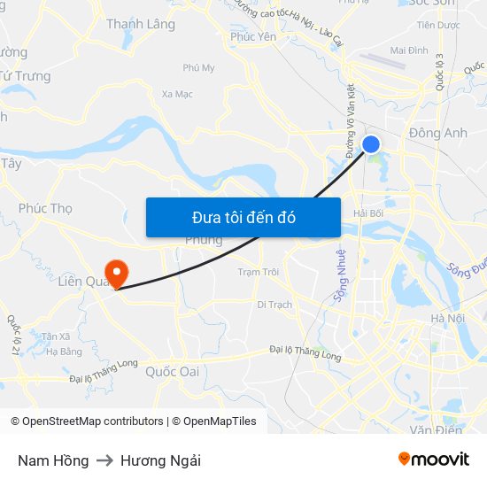 Nam Hồng to Hương Ngải map