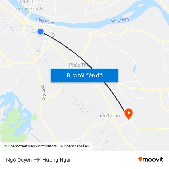 Ngô Quyền to Hương Ngải map