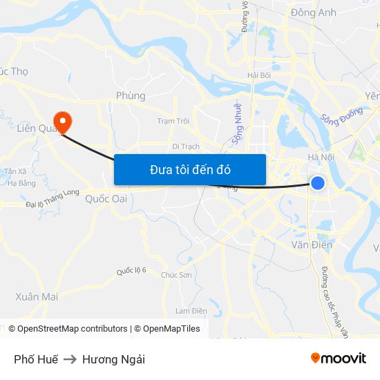 Phố Huế to Hương Ngải map