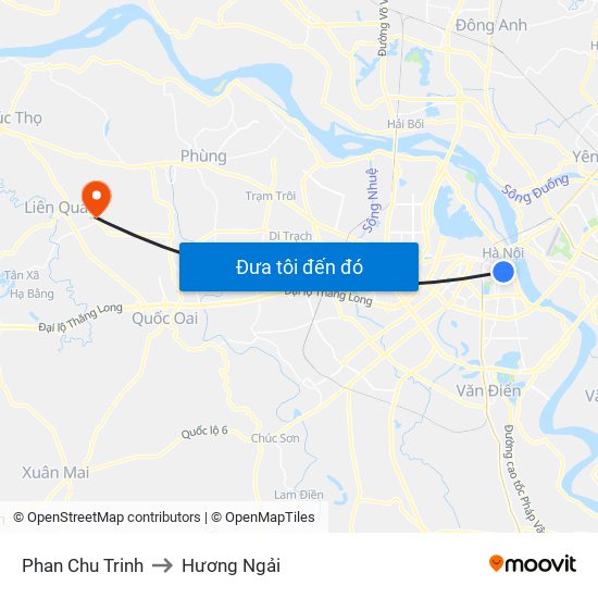 Phan Chu Trinh to Hương Ngải map