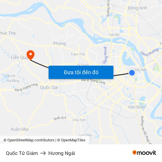 Quốc Tử Giám to Hương Ngải map