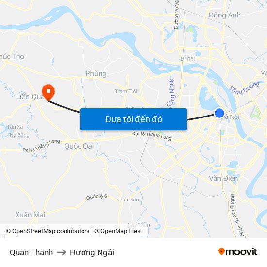 Quán Thánh to Hương Ngải map