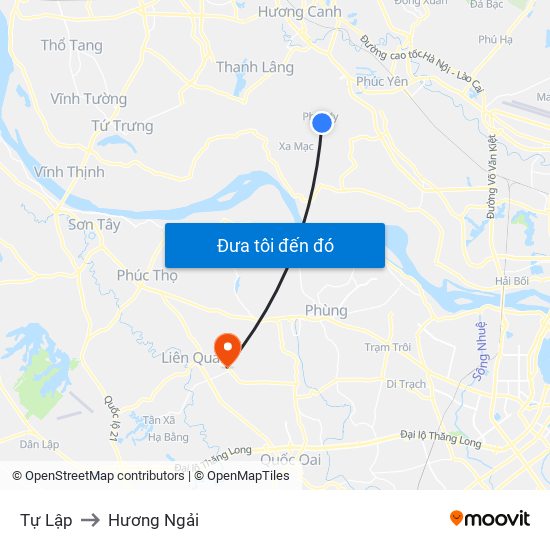 Tự Lập to Hương Ngải map