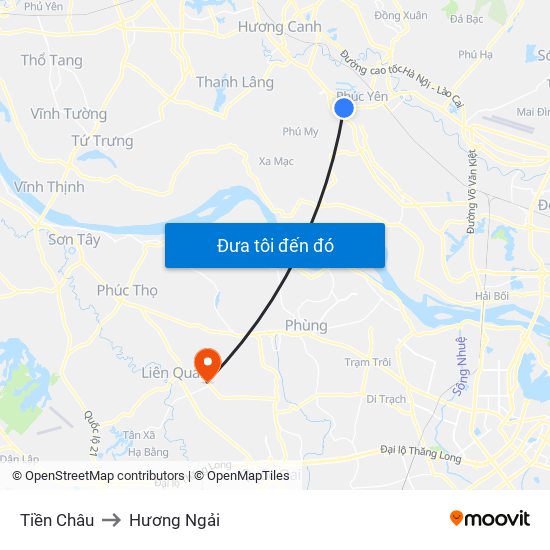 Tiền Châu to Hương Ngải map