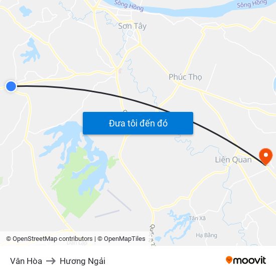 Vân Hòa to Hương Ngải map