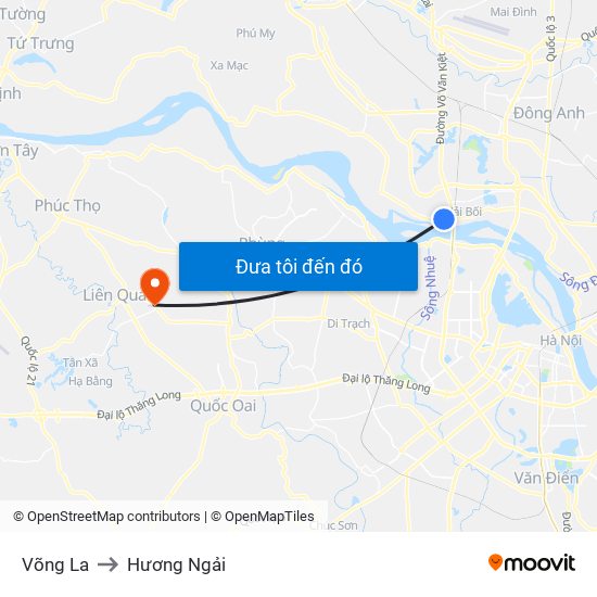 Võng La to Hương Ngải map