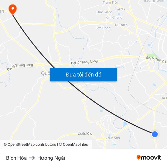 Bích Hòa to Hương Ngải map