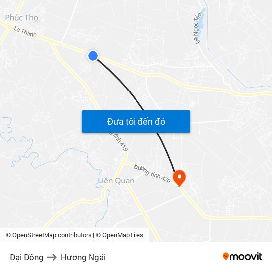 Đại Đồng to Hương Ngải map