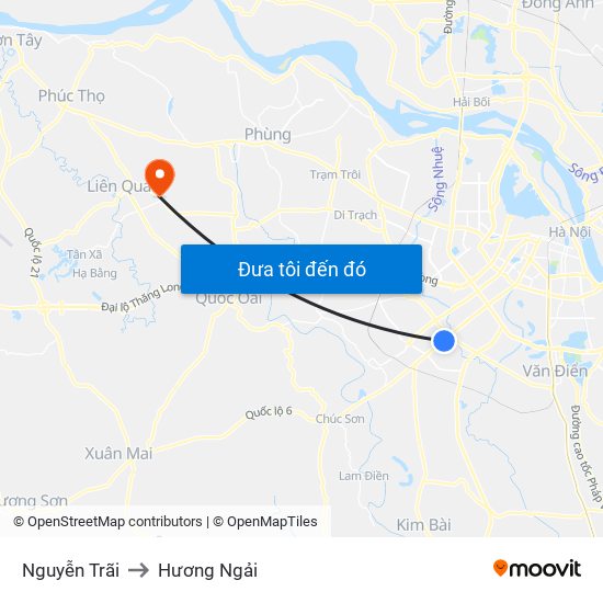 Nguyễn Trãi to Hương Ngải map