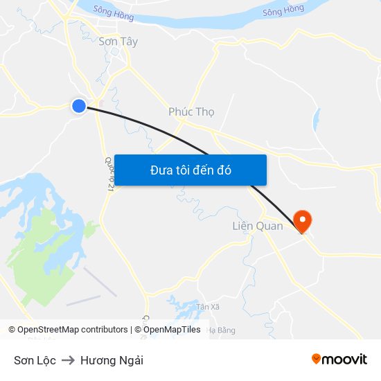 Sơn Lộc to Hương Ngải map