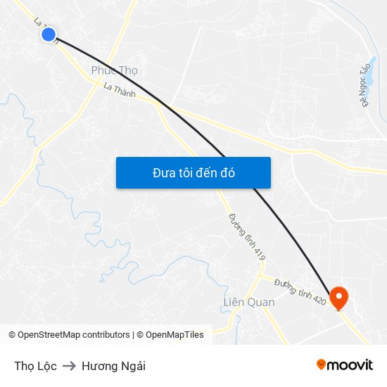 Thọ Lộc to Hương Ngải map