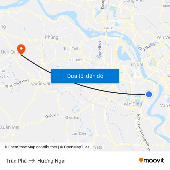 Trần Phú to Hương Ngải map