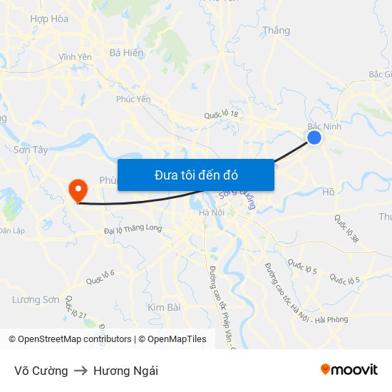 Võ Cường to Hương Ngải map