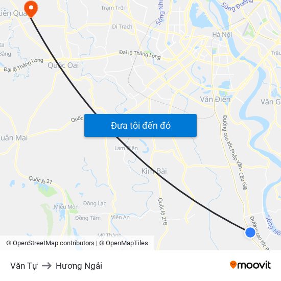 Văn Tự to Hương Ngải map