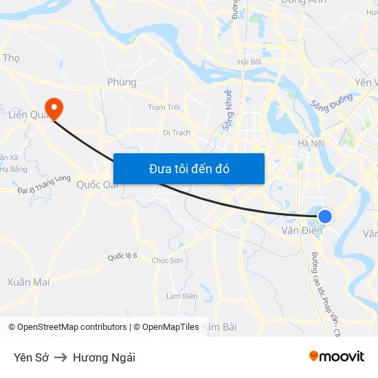 Yên Sở to Hương Ngải map