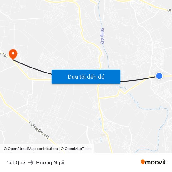 Cát Quế to Hương Ngải map