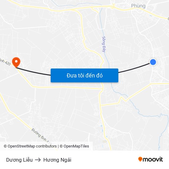 Dương Liễu to Hương Ngải map