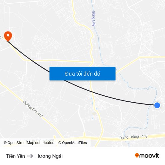 Tiền Yên to Hương Ngải map