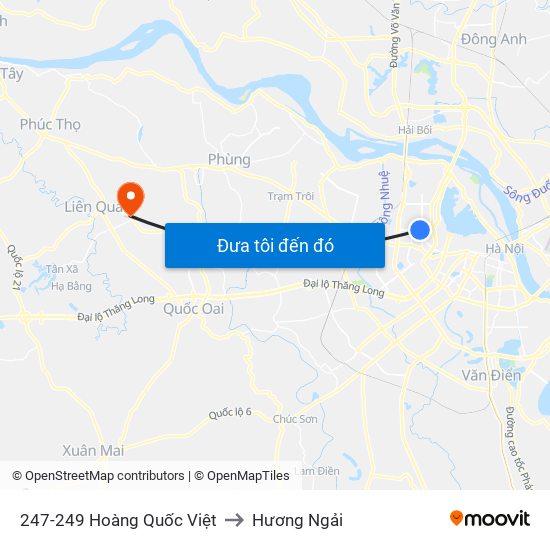 247-249 Hoàng Quốc Việt to Hương Ngải map