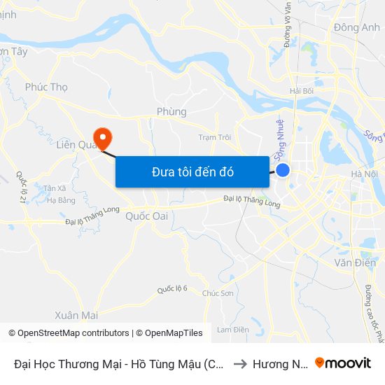 Đại Học Thương Mại - Hồ Tùng Mậu (Cột Sau) to Hương Ngải map