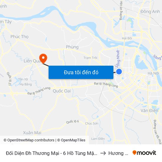 Đối Diện Đh Thương Mại - 6 Hồ Tùng Mậu (Cột Sau) to Hương Ngải map