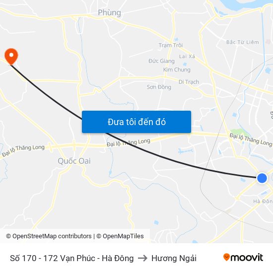 Số 170 - 172 Vạn Phúc - Hà Đông to Hương Ngải map