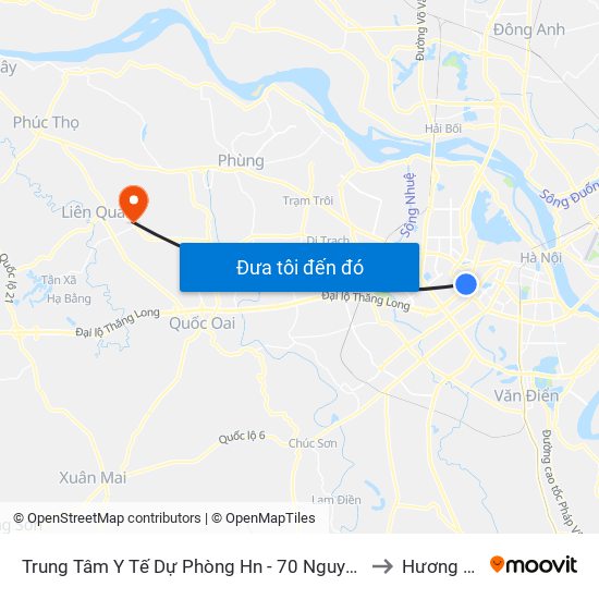 Trung Tâm Y Tế Dự Phòng Hn - 70 Nguyễn Chí Thanh to Hương Ngải map