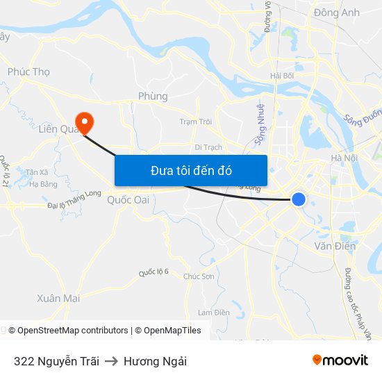 322 Nguyễn Trãi to Hương Ngải map