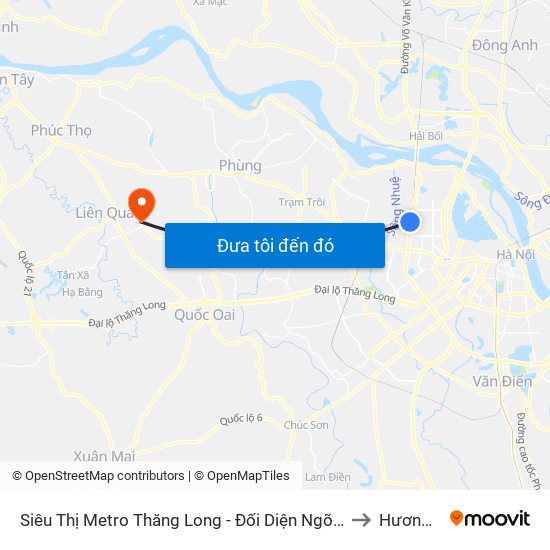 Siêu Thị Metro Thăng Long - Đối Diện Ngõ 599 Phạm Văn Đồng to Hương Ngải map