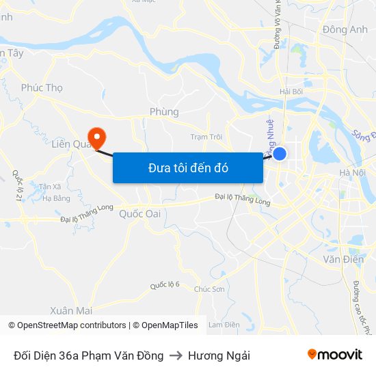 Đối Diện 36a Phạm Văn Đồng to Hương Ngải map