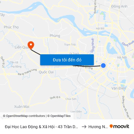 Đại Học Lao Động & Xã Hội - 43 Trần Duy Hưng to Hương Ngải map
