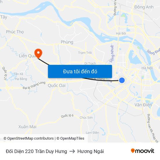 Đối Diện 220 Trần Duy Hưng to Hương Ngải map