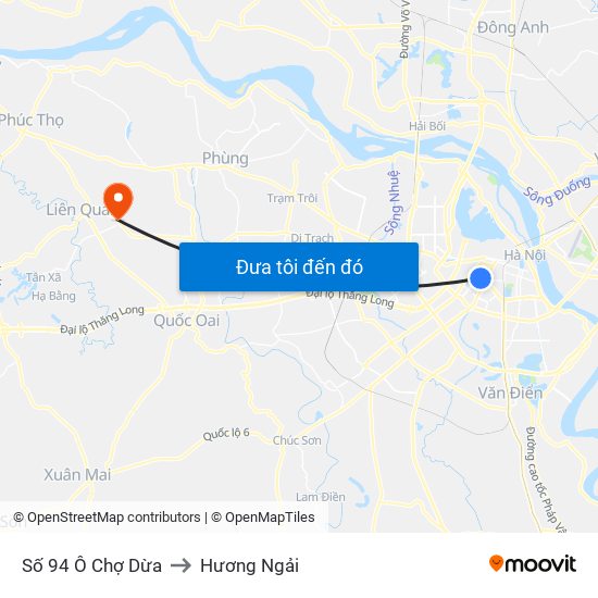 Số 94 Ô Chợ Dừa to Hương Ngải map