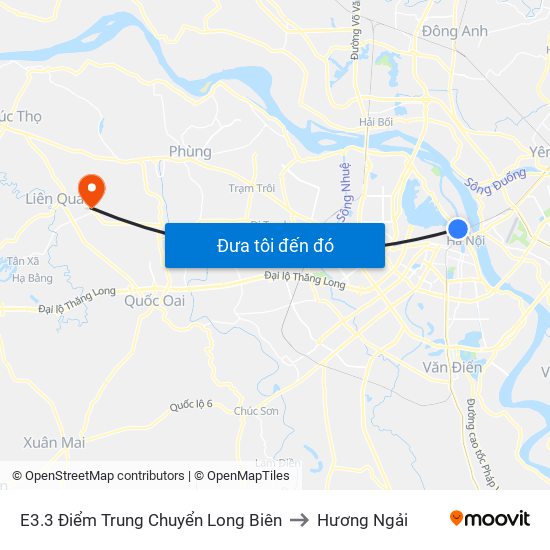 E3.3 Điểm Trung Chuyển Long Biên to Hương Ngải map