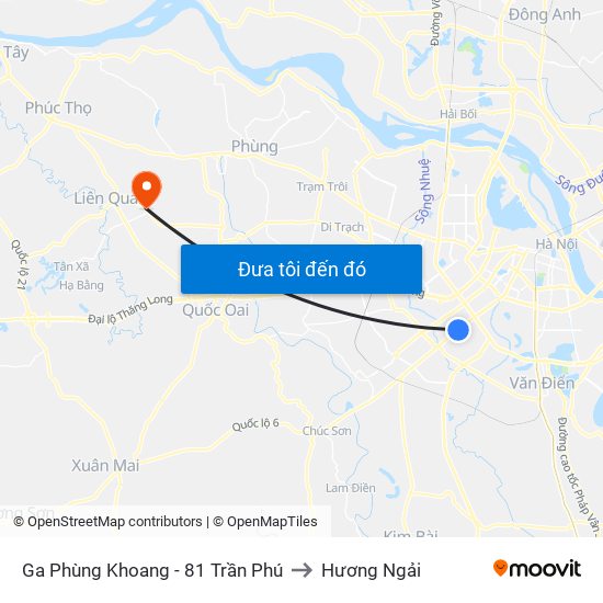Ga Phùng Khoang - 81 Trần Phú to Hương Ngải map