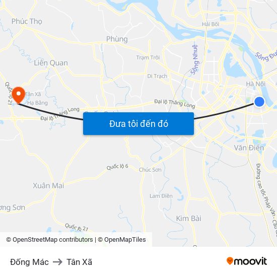 Đống Mác to Tân Xã map