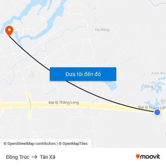 Đồng Trúc to Tân Xã map